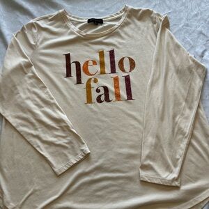State of Mine Cream Long Sleeve Top woman’s size xxl “hello Fall”